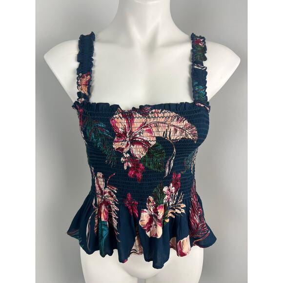 Patrons of Peace Tops - Patrons of Peace Smocked Fitted Tank Sleeveless Blouse Small